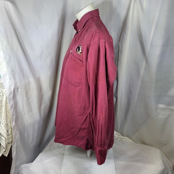 Jonathan Corey Florida Seminoles Burgundy Luxury Twill Button-Down Shirt Sz Lg - Picture 2 of 9